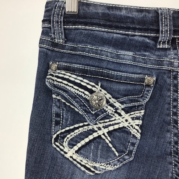 L.A. idol Cropped Dark Blue Wash Jeans, 29 - Picture 9 of 16